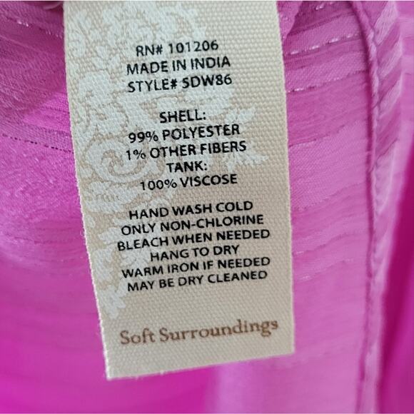 SOFT SURROUNDINGS Purple Stripe Sheer Button Up Blouse Size 3X casual workwear - Picture 5 of 8